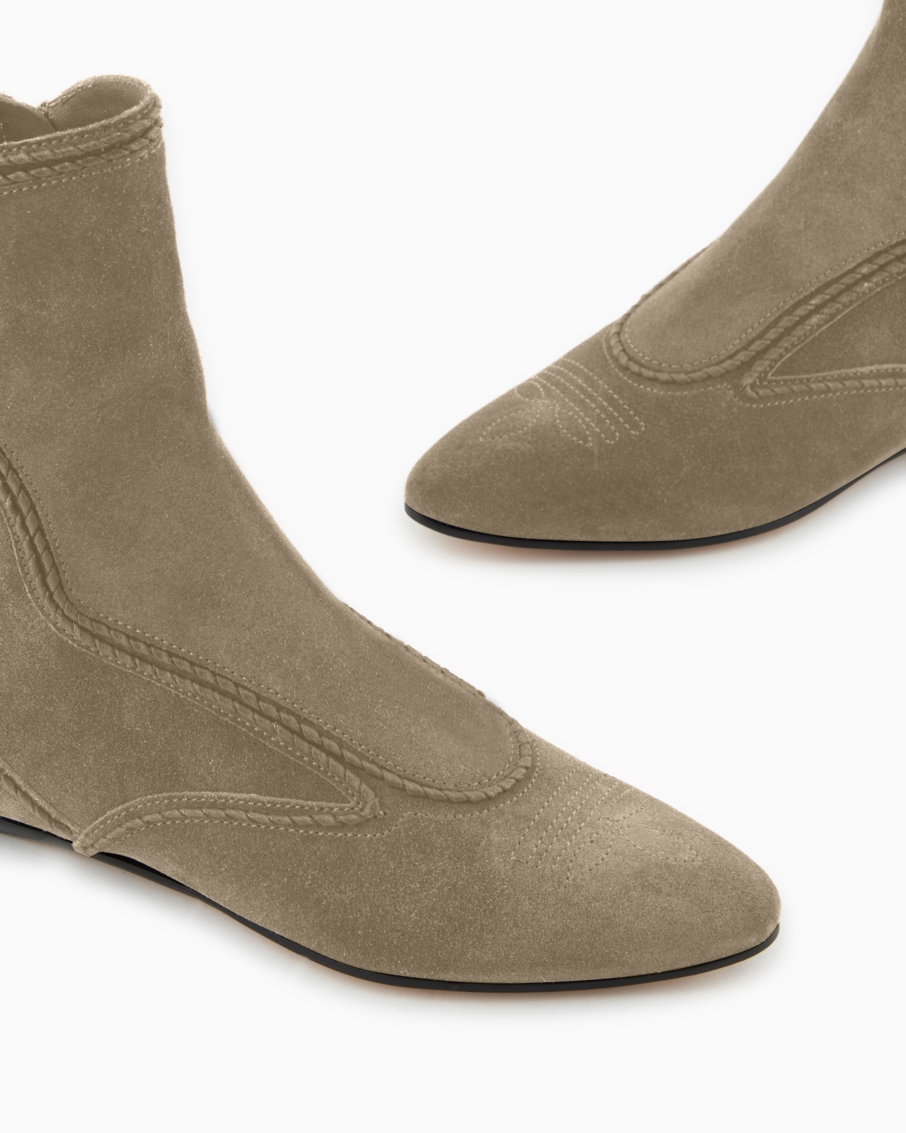 EMBROIDERED SUEDE ANKLE BOOTS - 4