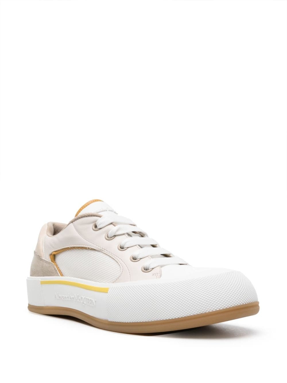 Seal-embroidered leather sneakers - 2