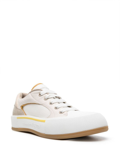 Alexander McQueen Seal-embroidered leather sneakers outlook