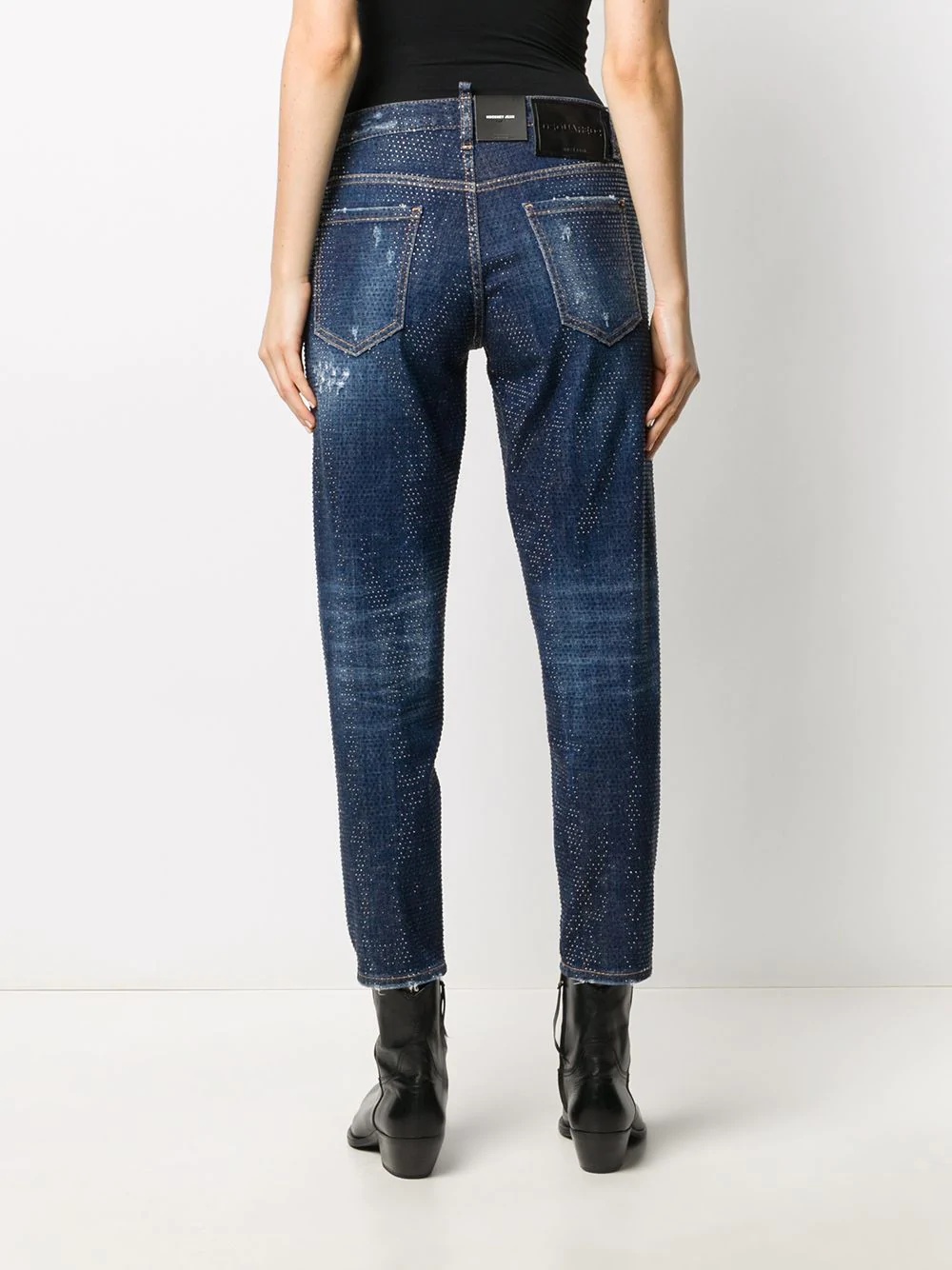 distressed low-rise jeans - 4