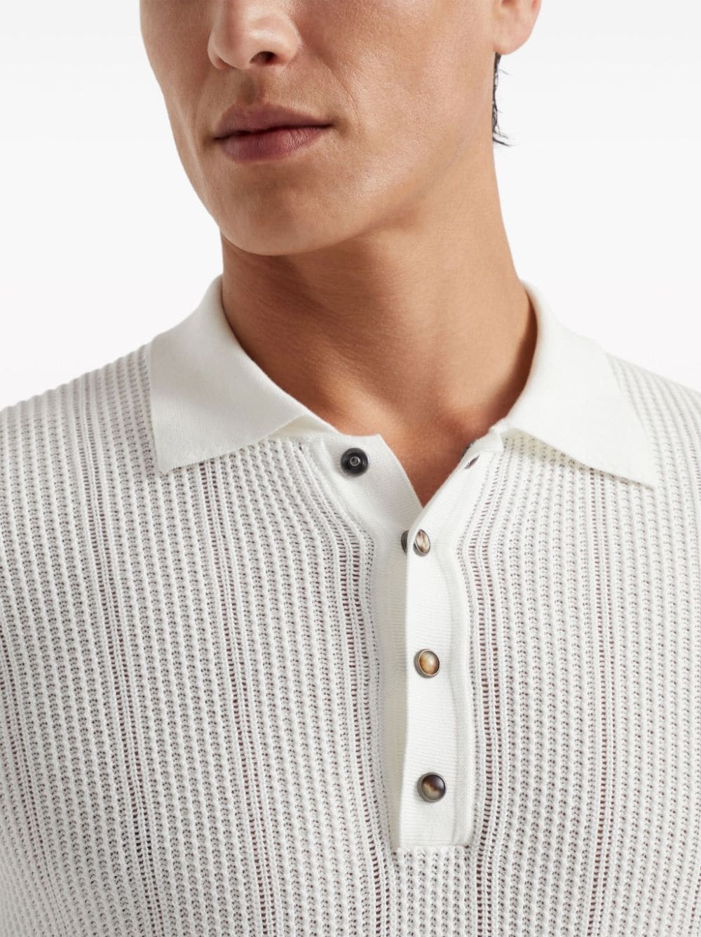 long-sleeve cotton polo shirt - 5