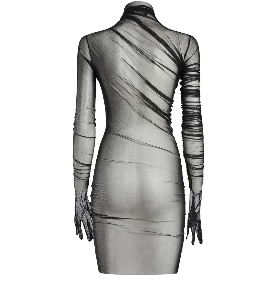 Xenia Draped T-Shirt With Gloved Long Sleeves - 3
