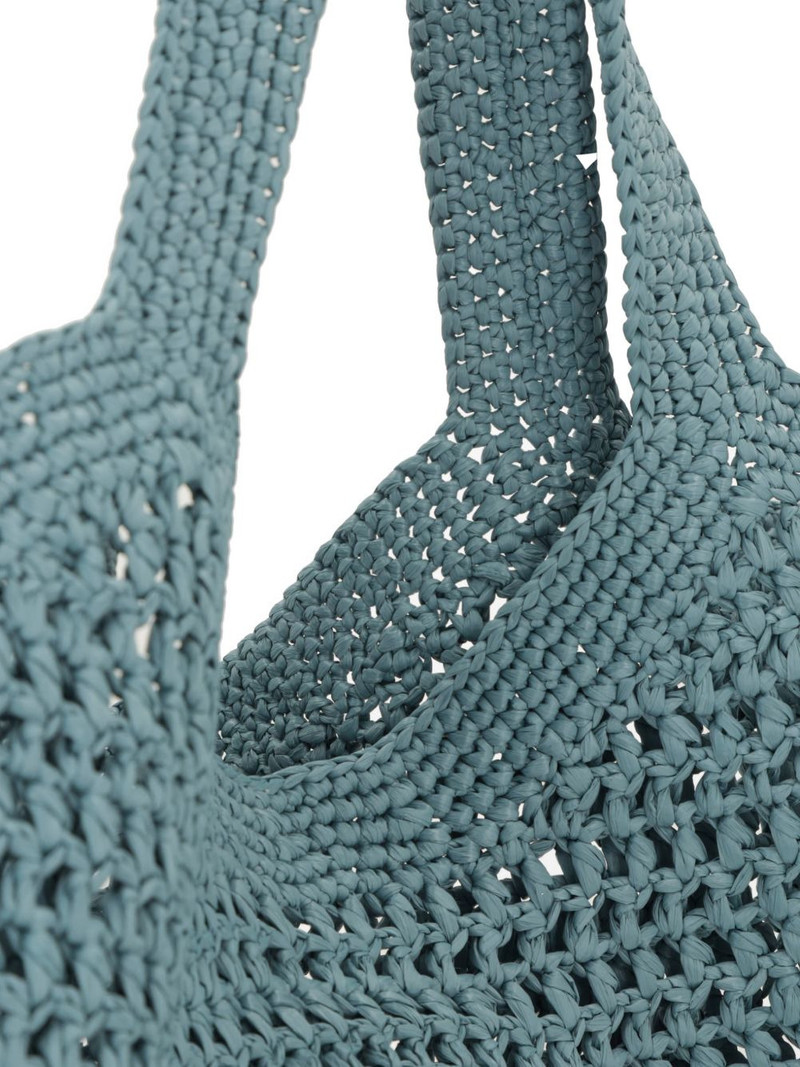 logo-patch crochet-knit tote bag 4