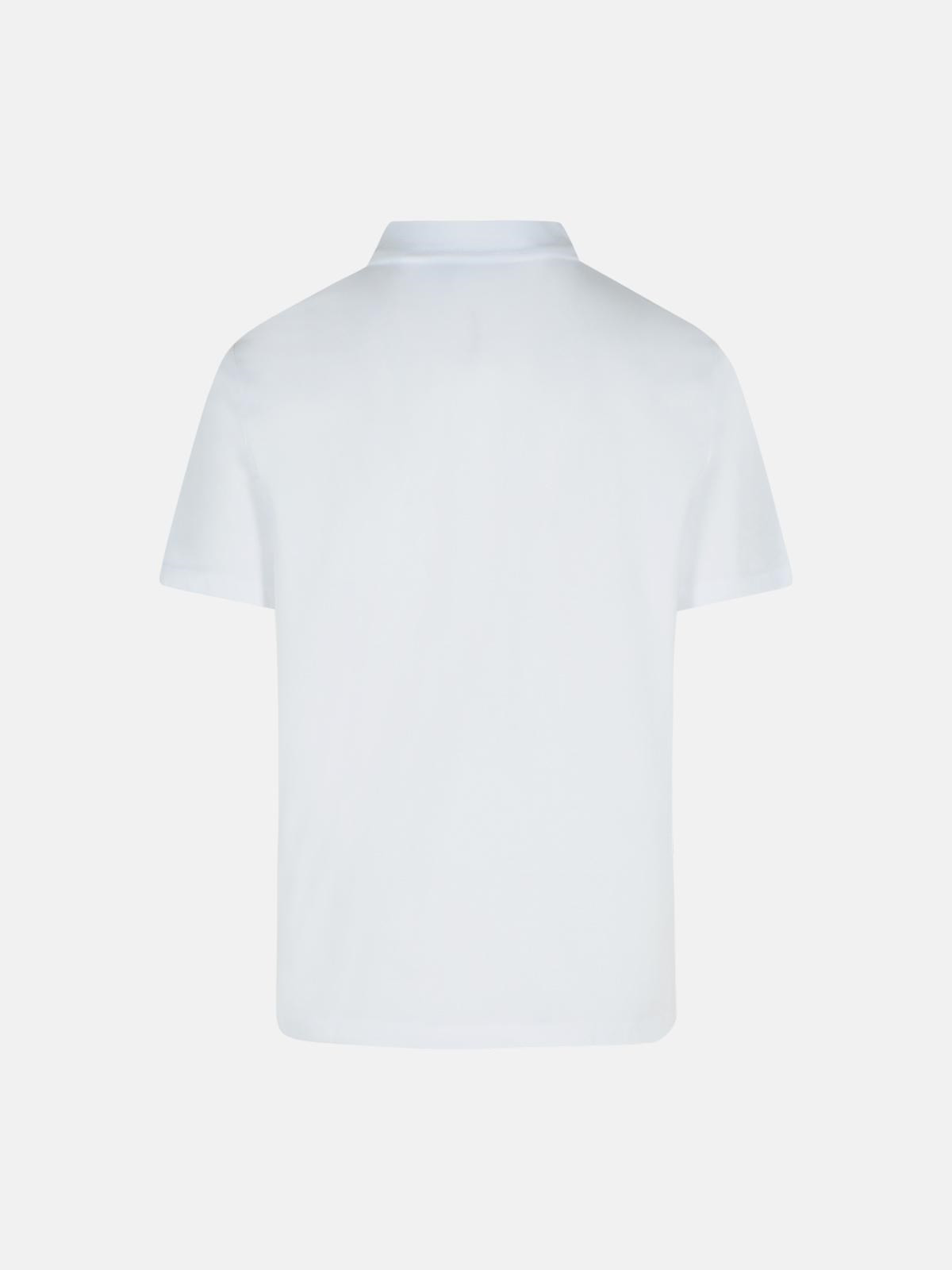 'GOTS' WHITE COTTON POLO SHIRT - 3
