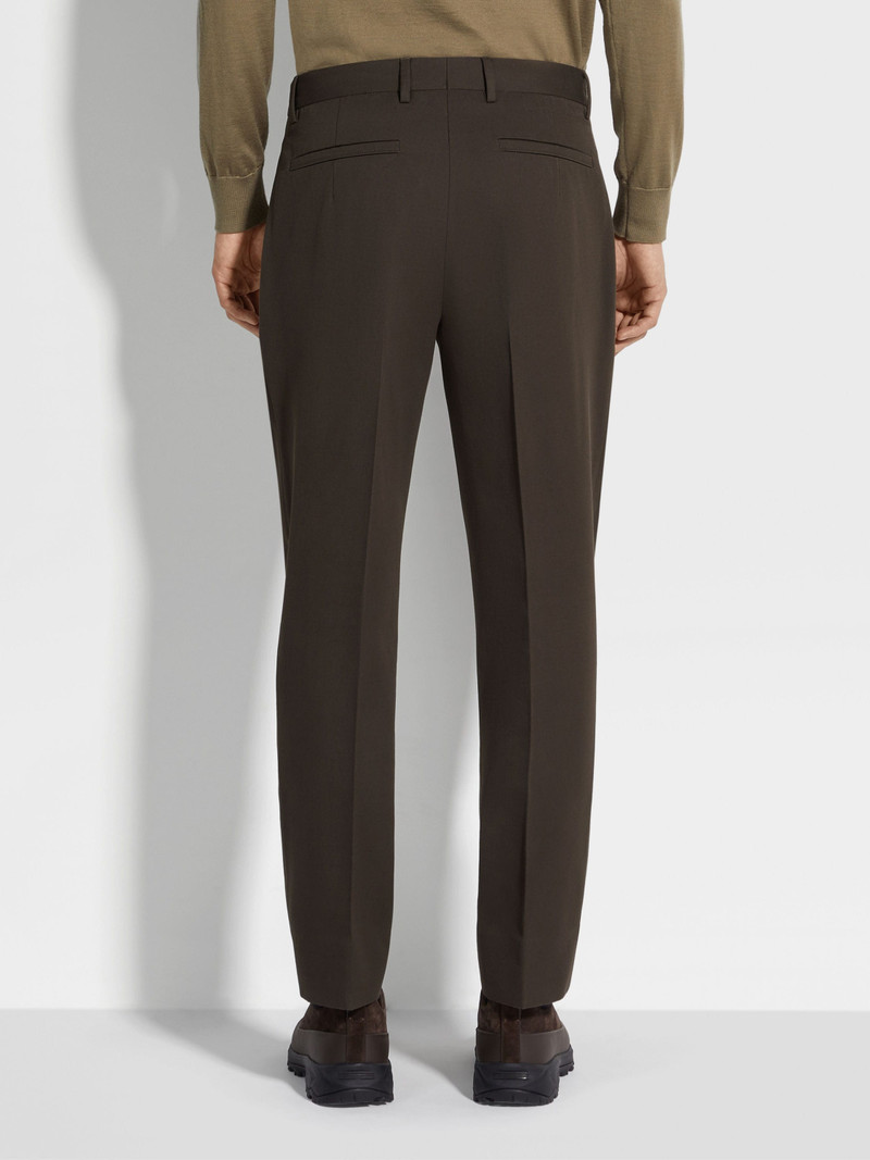 DARK BROWN COTTON AND WOOL PANTS 6