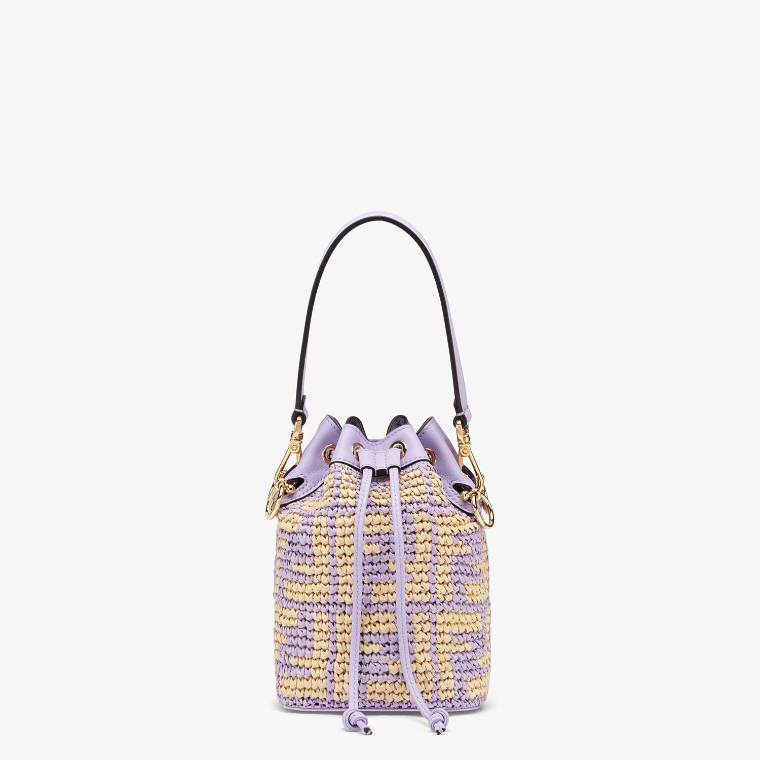 Lilac raffia mini-bag - 1