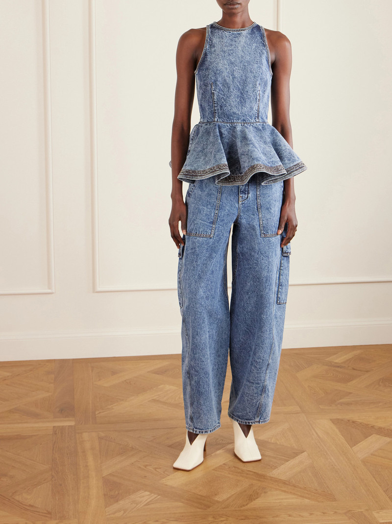 Alaïa Acid-wash Mid-rise Barrel-leg Jeans outlook