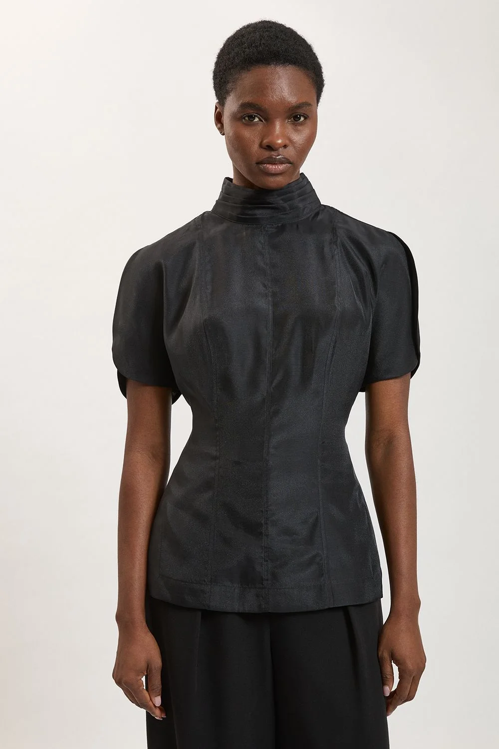 Organza High Neck Sleeveless Top - 1