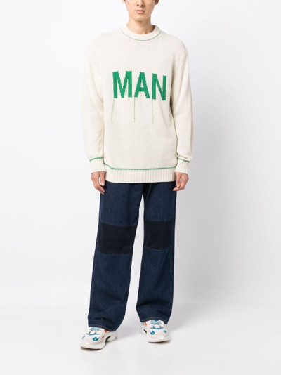 Junya Watanabe MAN jacquard-logo knitted sweatshirt outlook