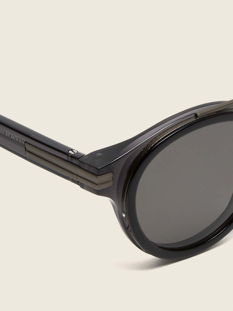 ZEGNA TRANSPARENT GREY ACETATE SUNGLASSES outlook