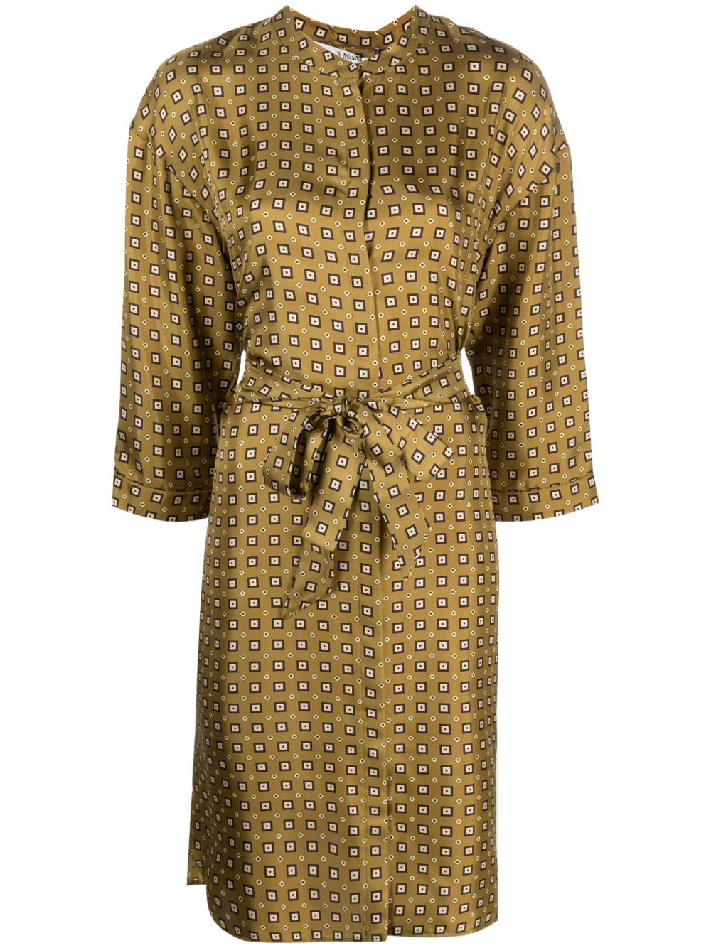 graphic-print silk dress - 1