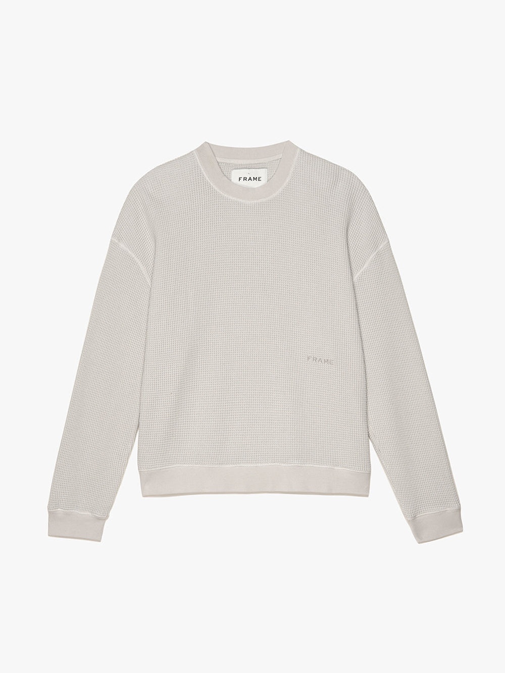Waffle Textured Sweatshirt in Oatmeal - 1