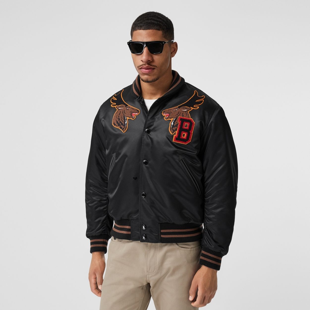 Varsity Graphic Satin Bomber Jacket - 6