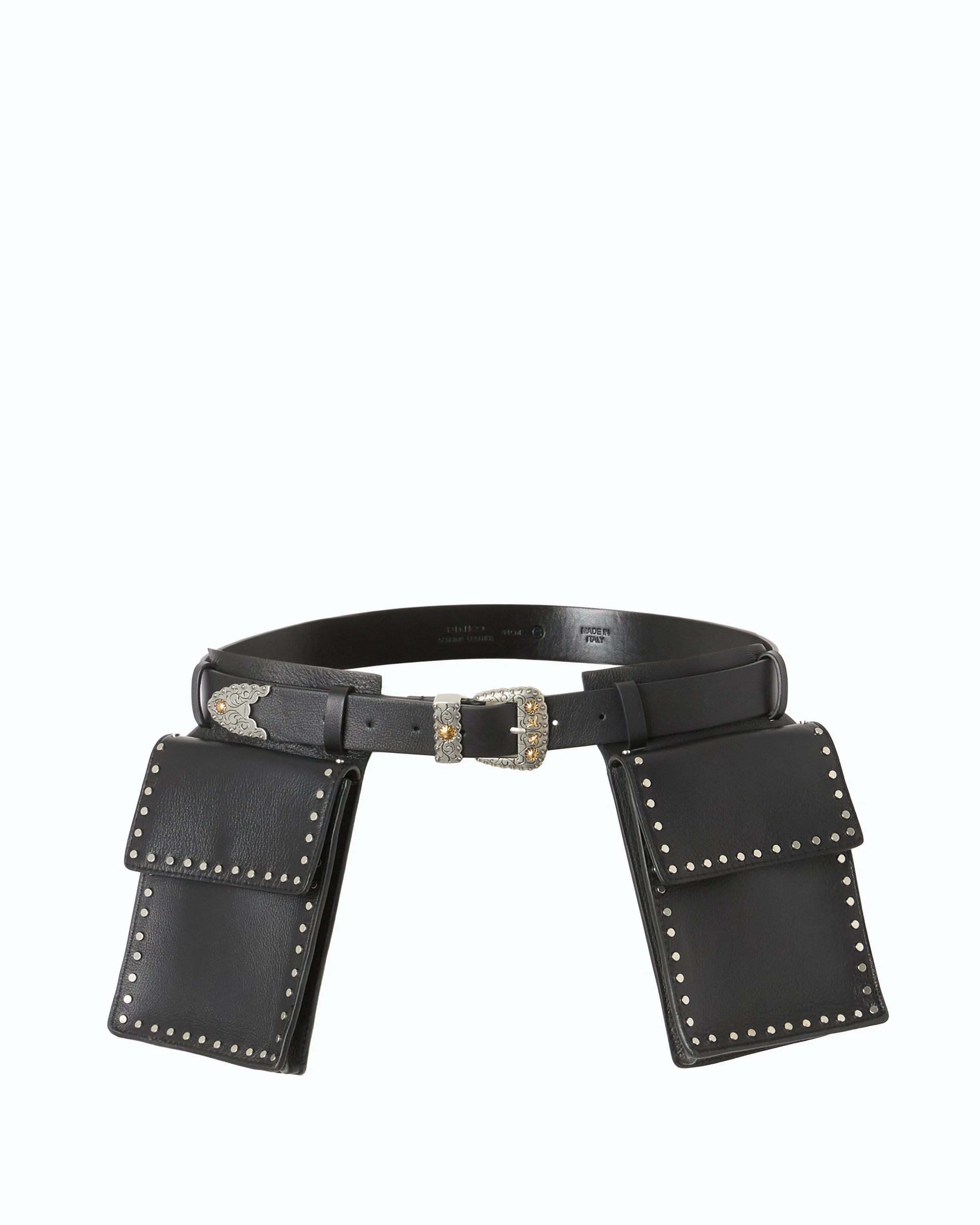 TEXAN LEATHER BELT WITH STORAGE POCKETS, 3 CM - 1