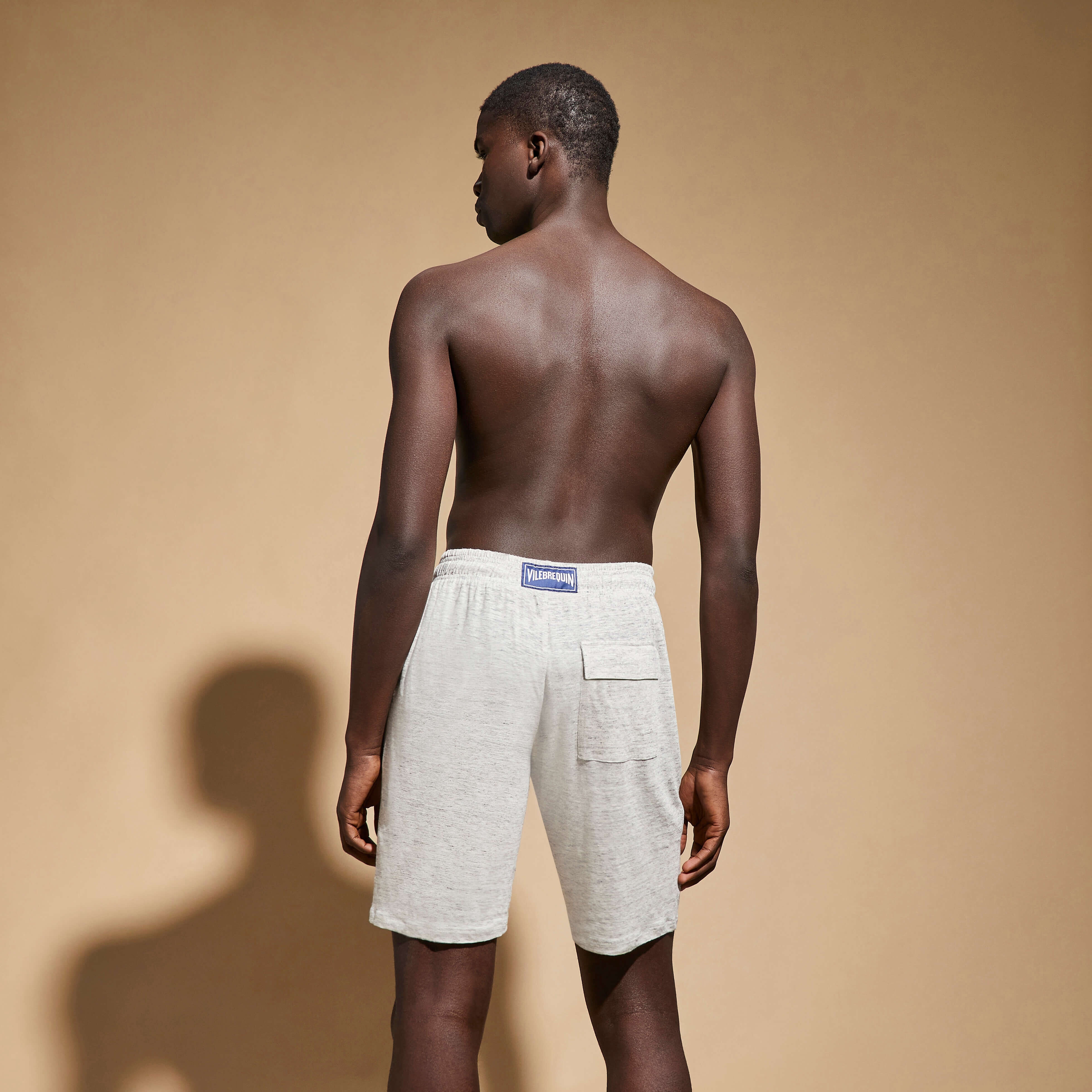 Unisex Linen Bermuda Shorts Solid - 4