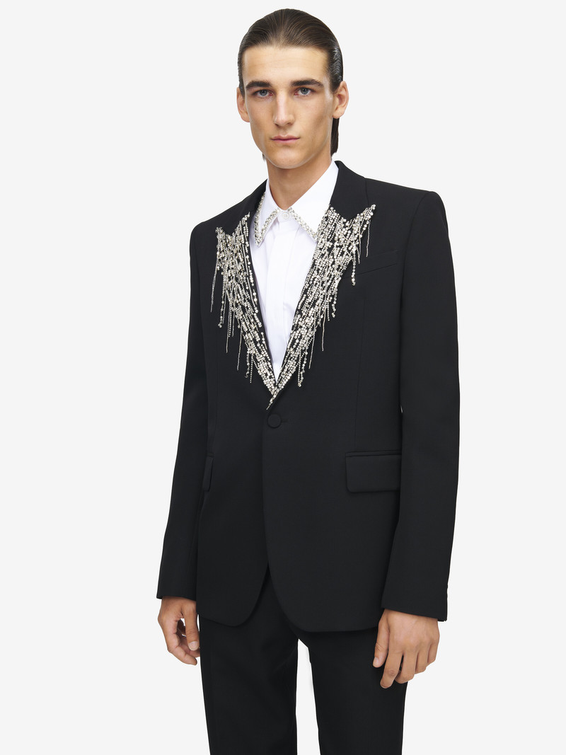Alexander McQueen Crystal Embroidery Single-breasted Jacket outlook