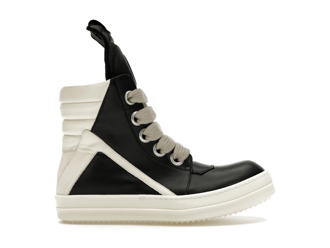 Rick Owens GeoBasket Oversized Eylet Black Milk - 1