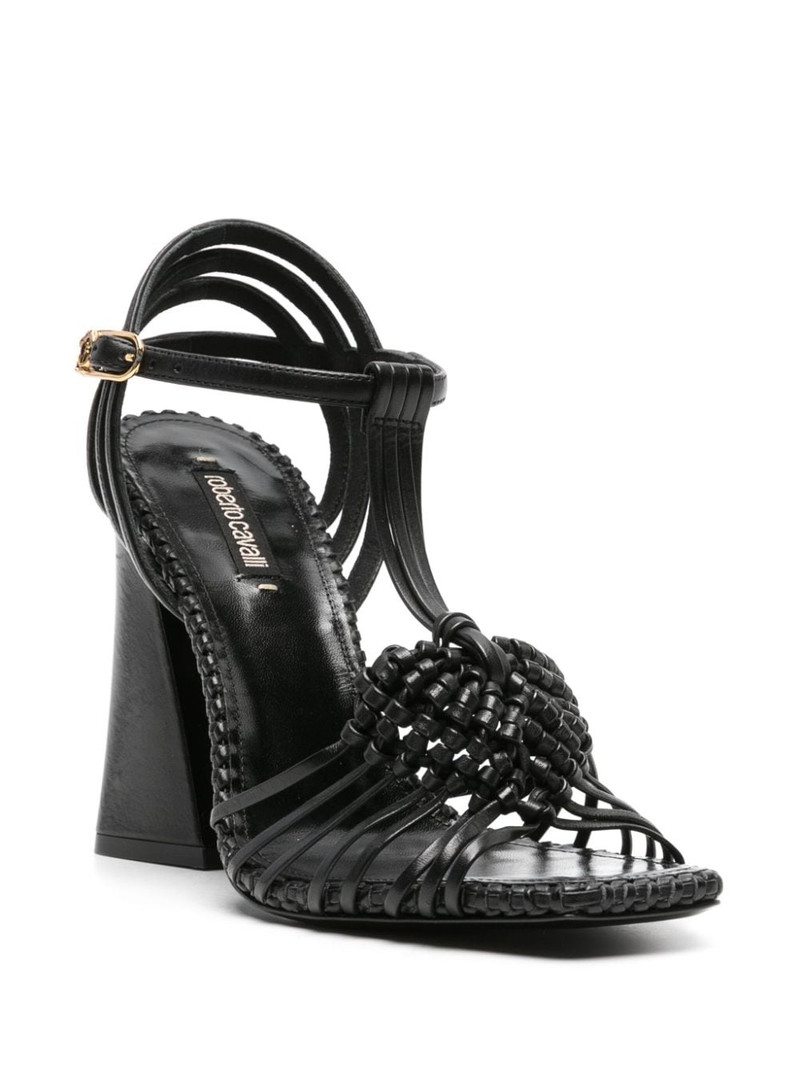 Roberto Cavalli interwoven-straps leather sandals outlook