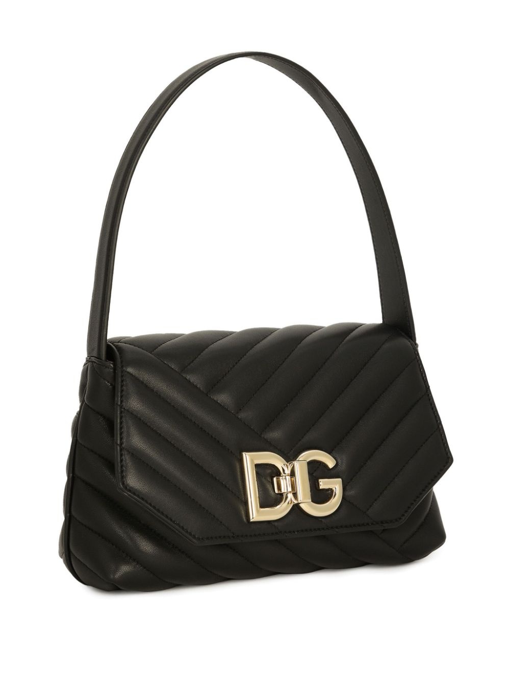 logo-buckle padded leather bag - 4