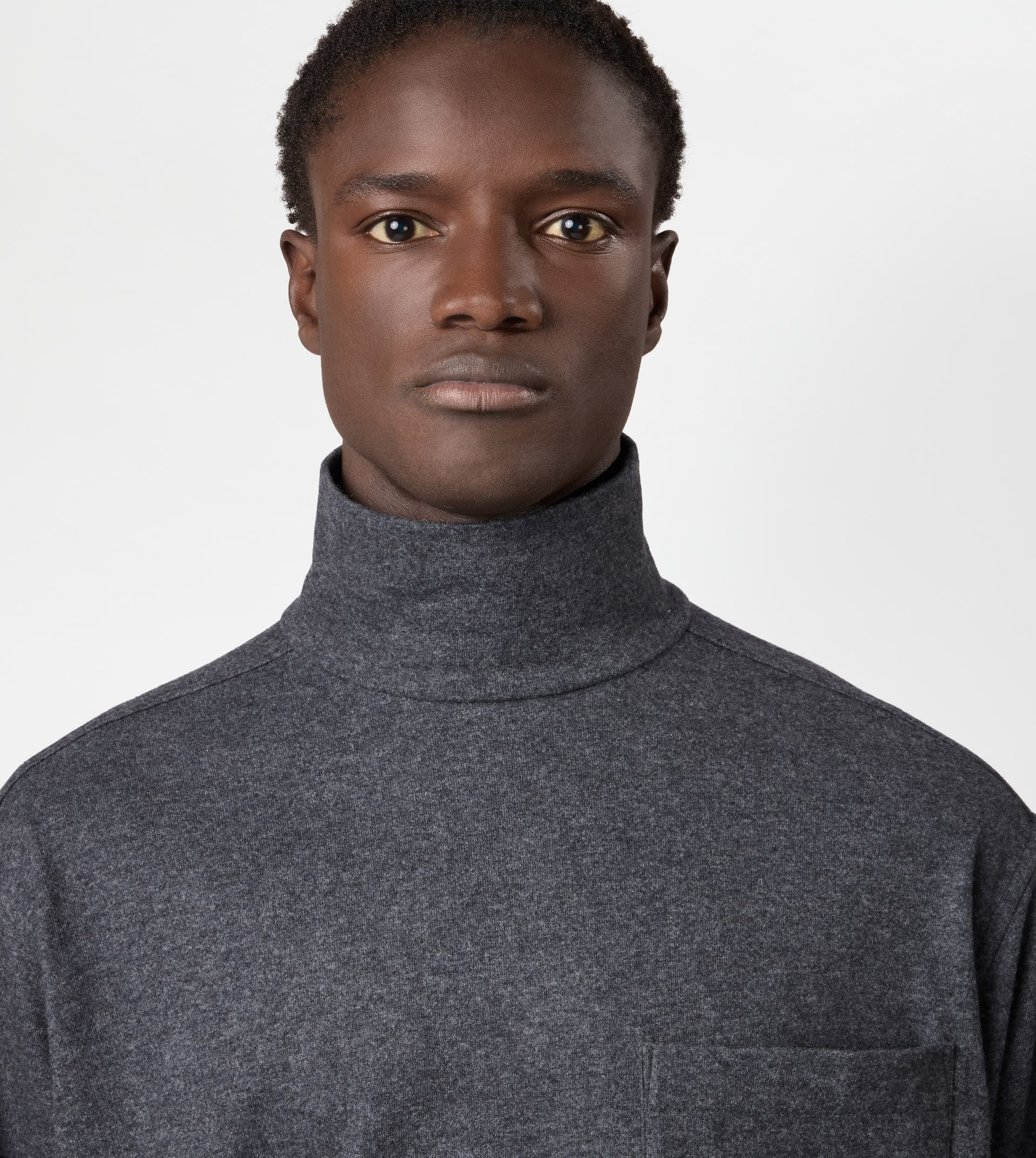 SILK BLEND TURTLENECK - GREY - 5