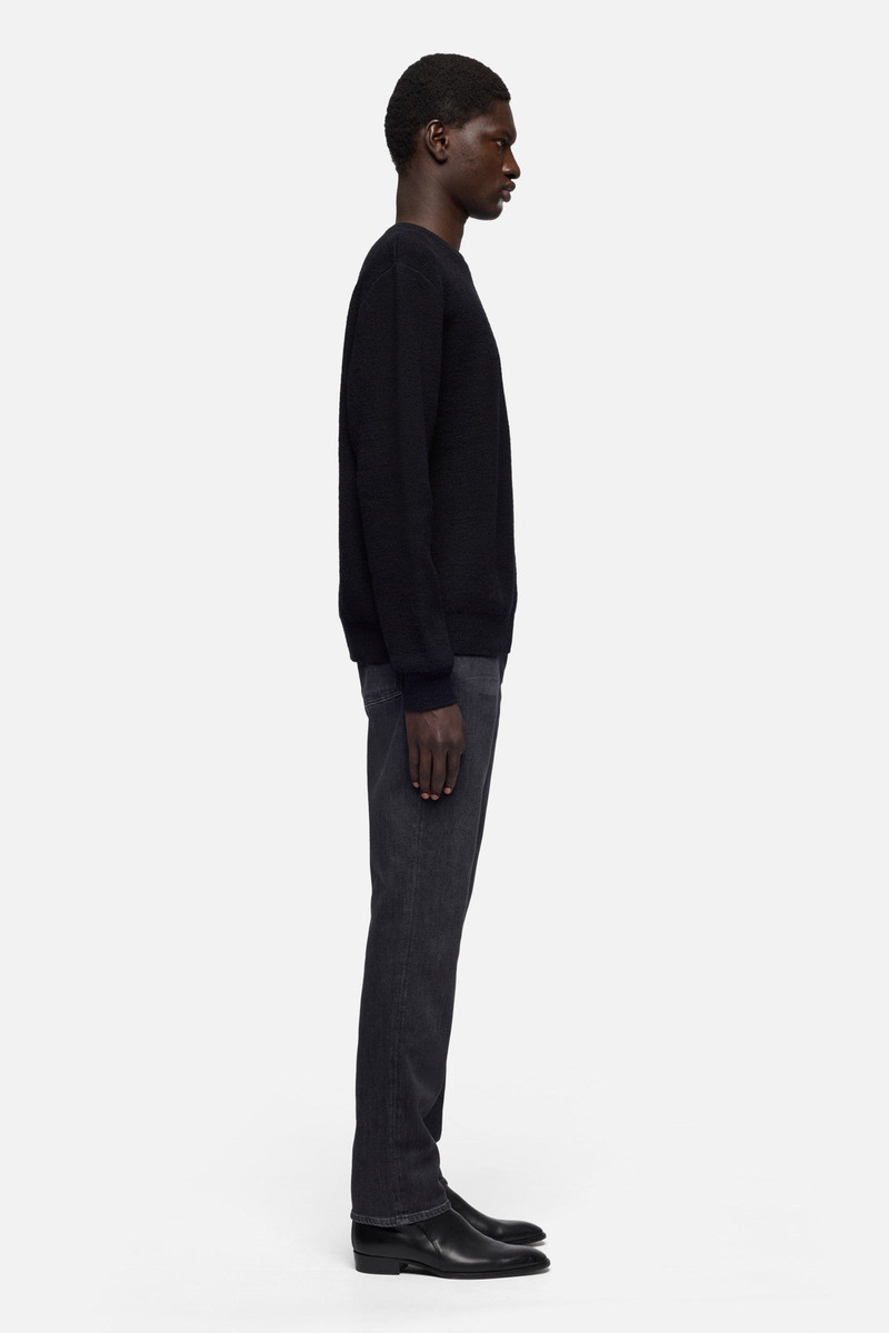 Wool Blend Crewneck Sweater in Black 6