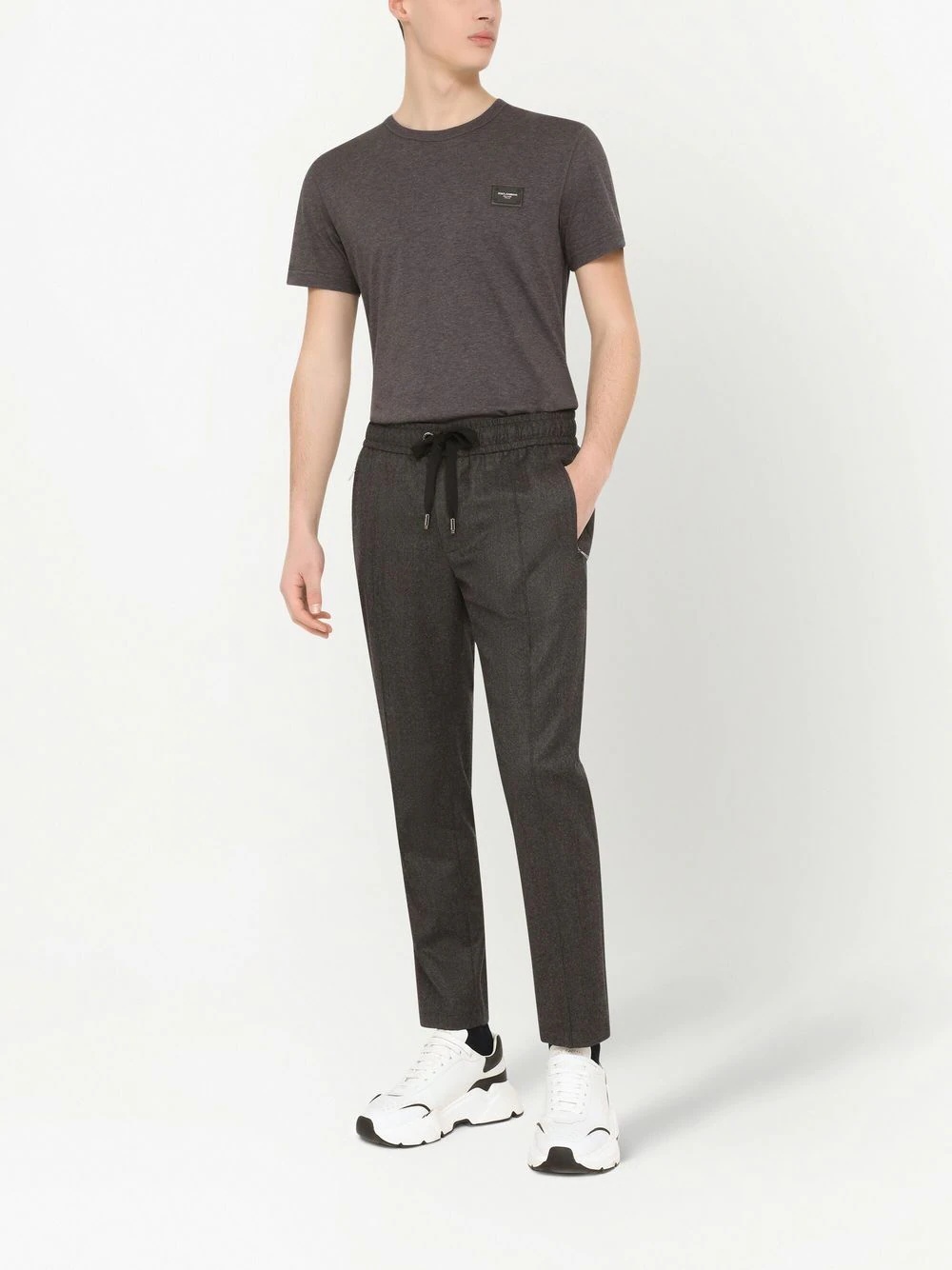 cropped drawstring trousers - 2