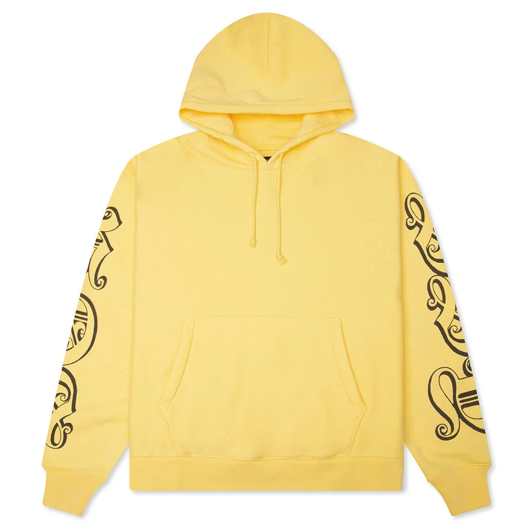 MOTIF PRINT HOODIE - YELLOW - 1
