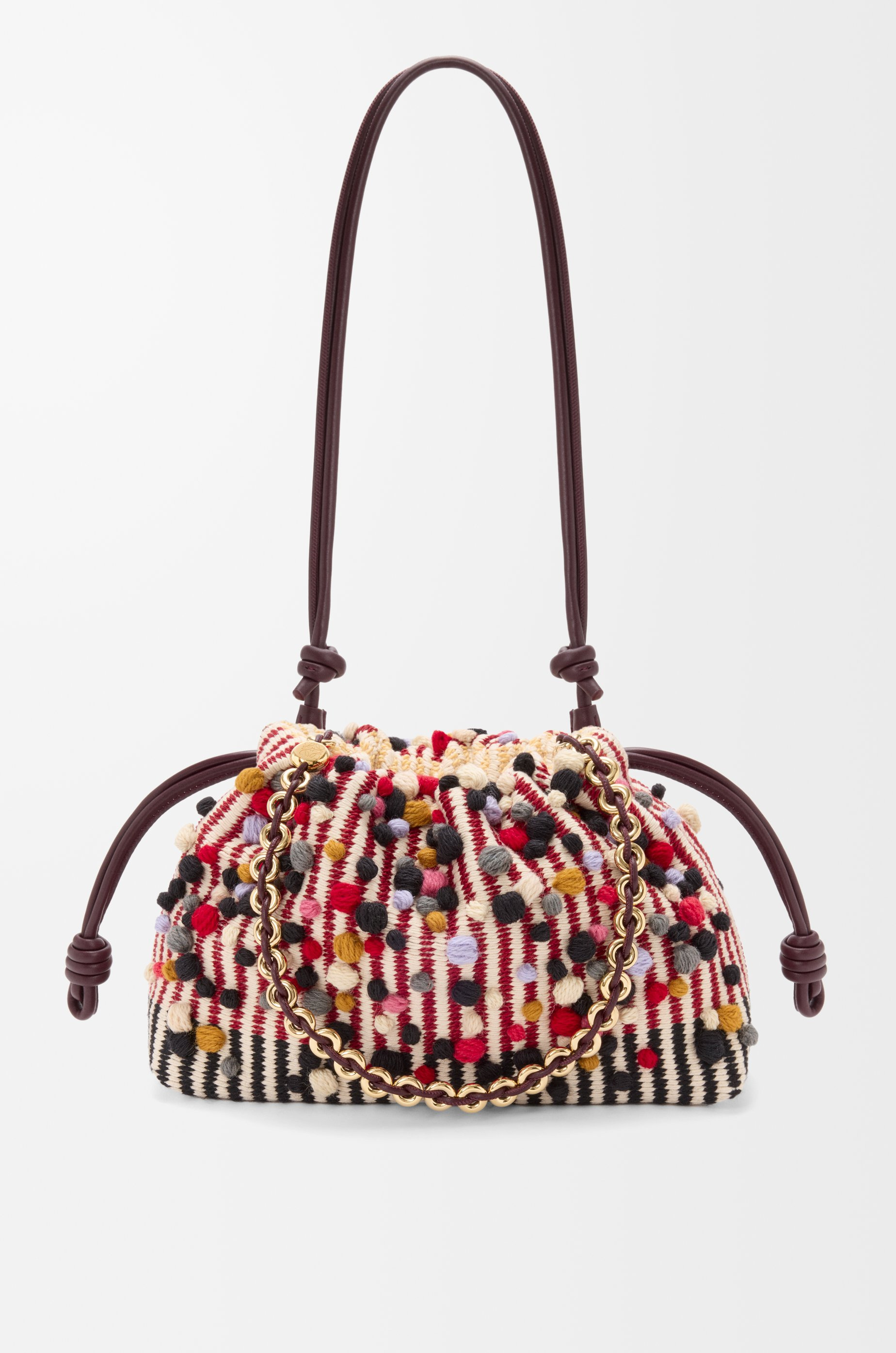 Medium Flamenco purse in embroidered textile - 8