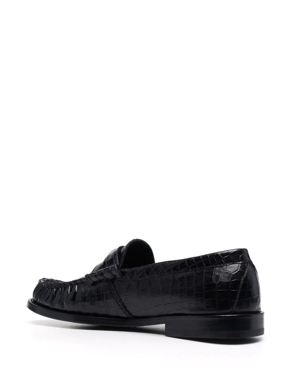 crocodile-effect leather loafers - 3