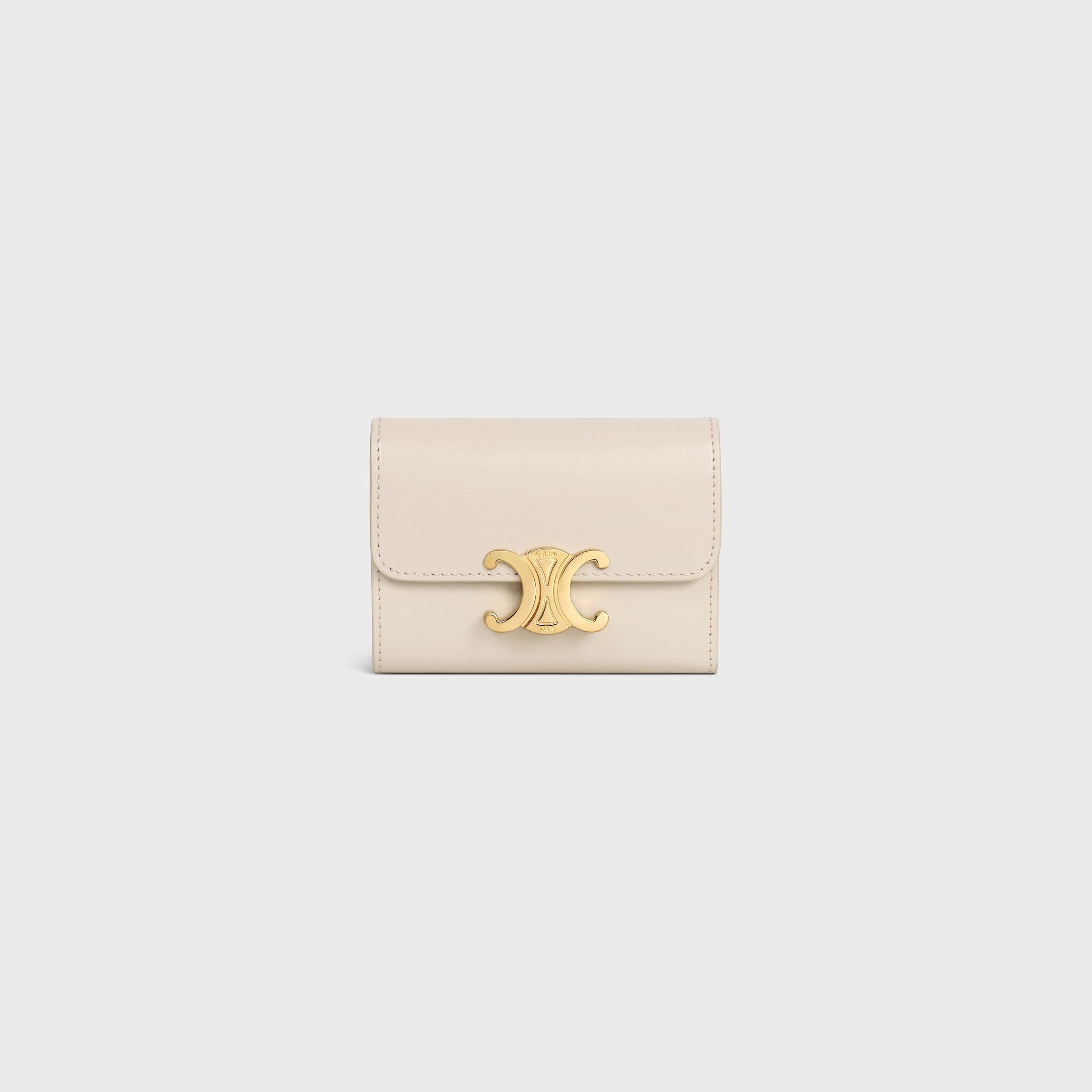 COMPACT WALLET WITH COIN TRIOMPHE in Shiny calfskin - 1