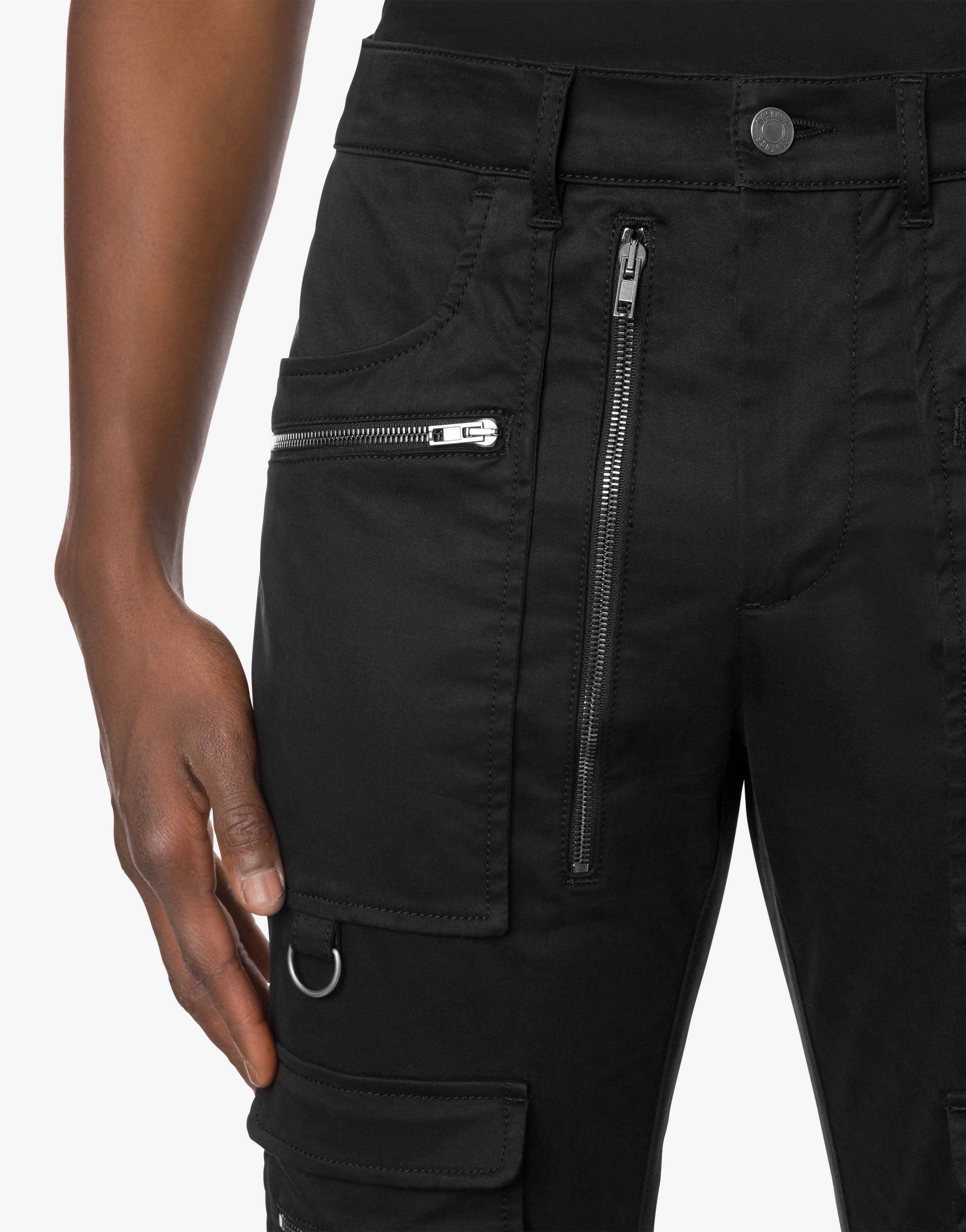 MATT SATIN MULTI-POCKET TROUSERS - 4
