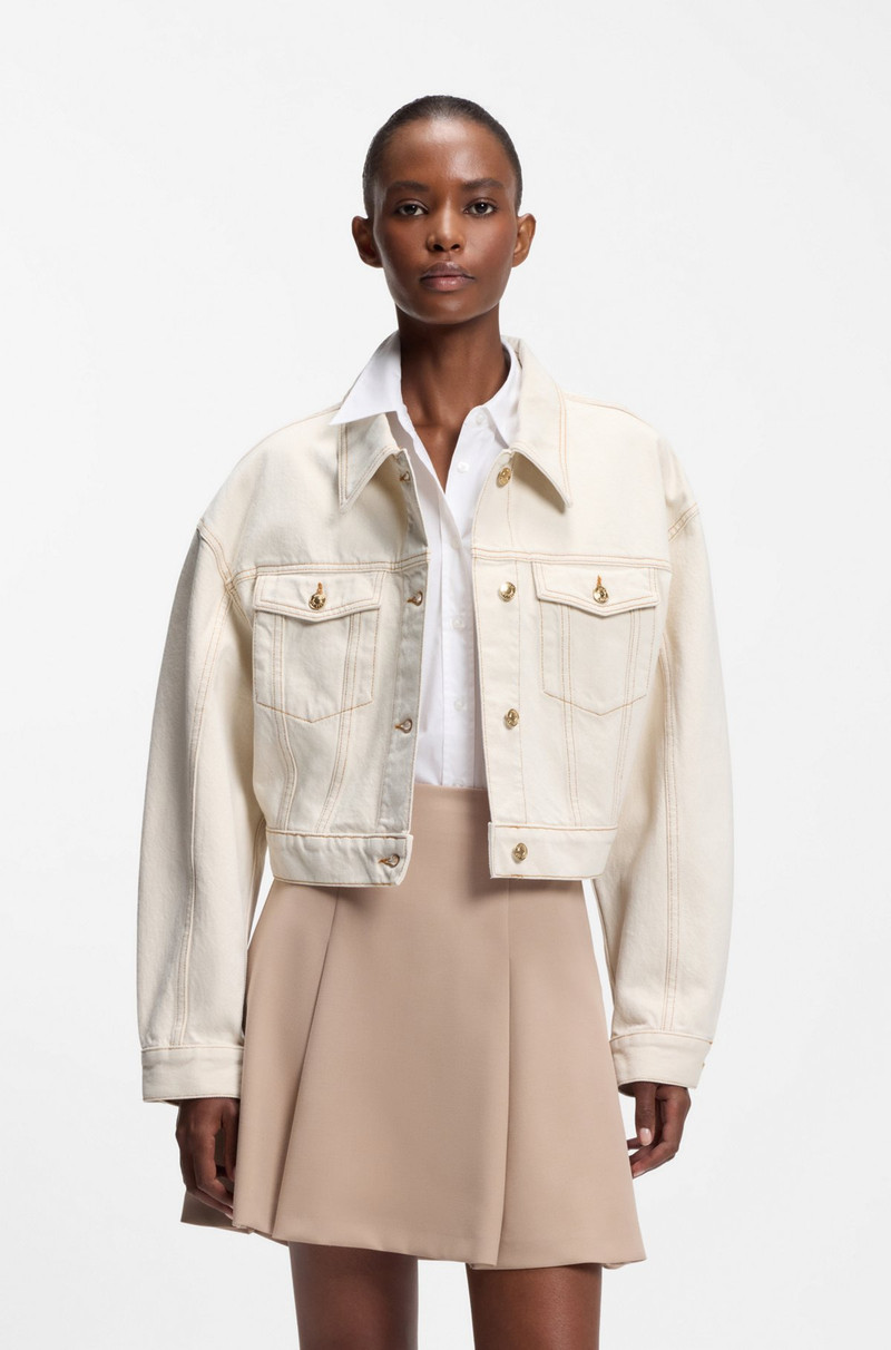 RELAXED-FIT JACKET IN WASHED ECRU DENIM 2