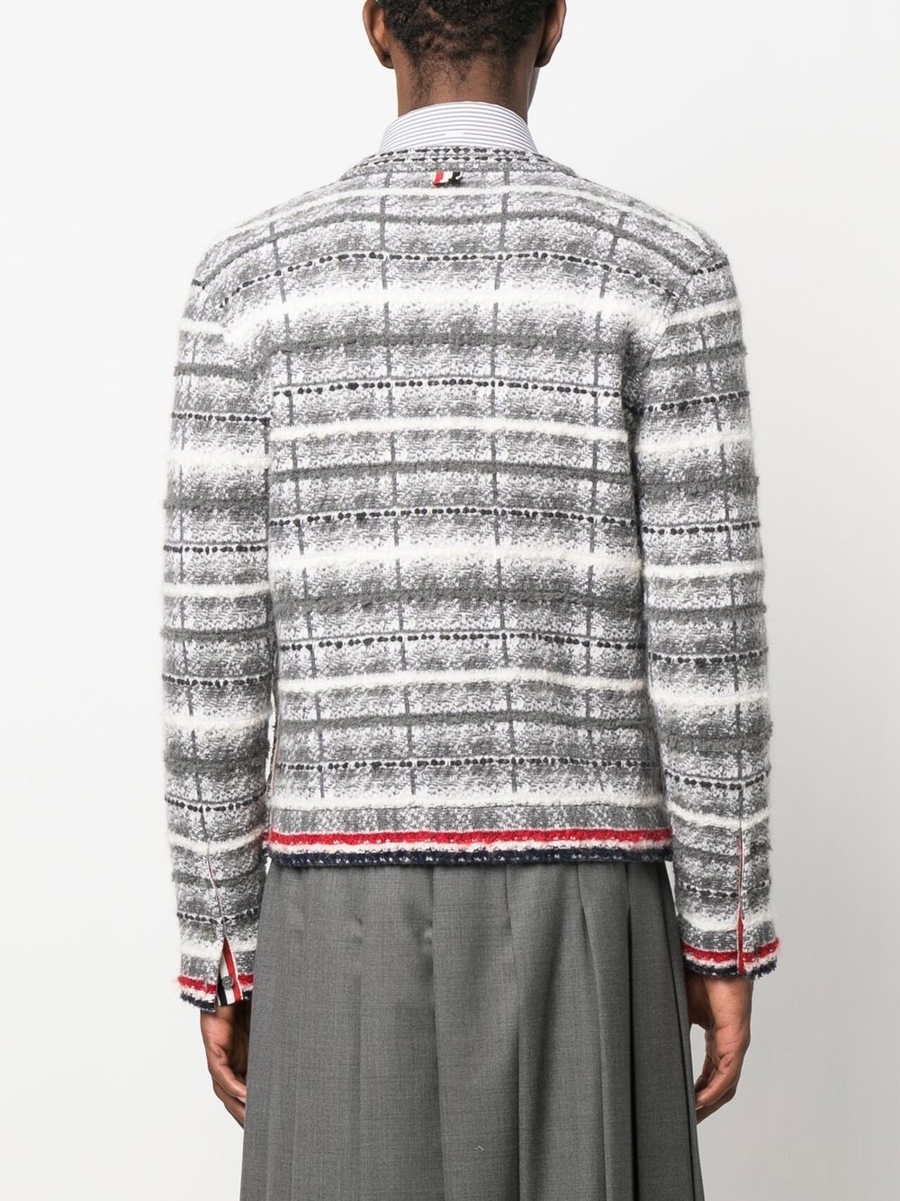 Tartan Check Inlay Jacquard cardigan - 4