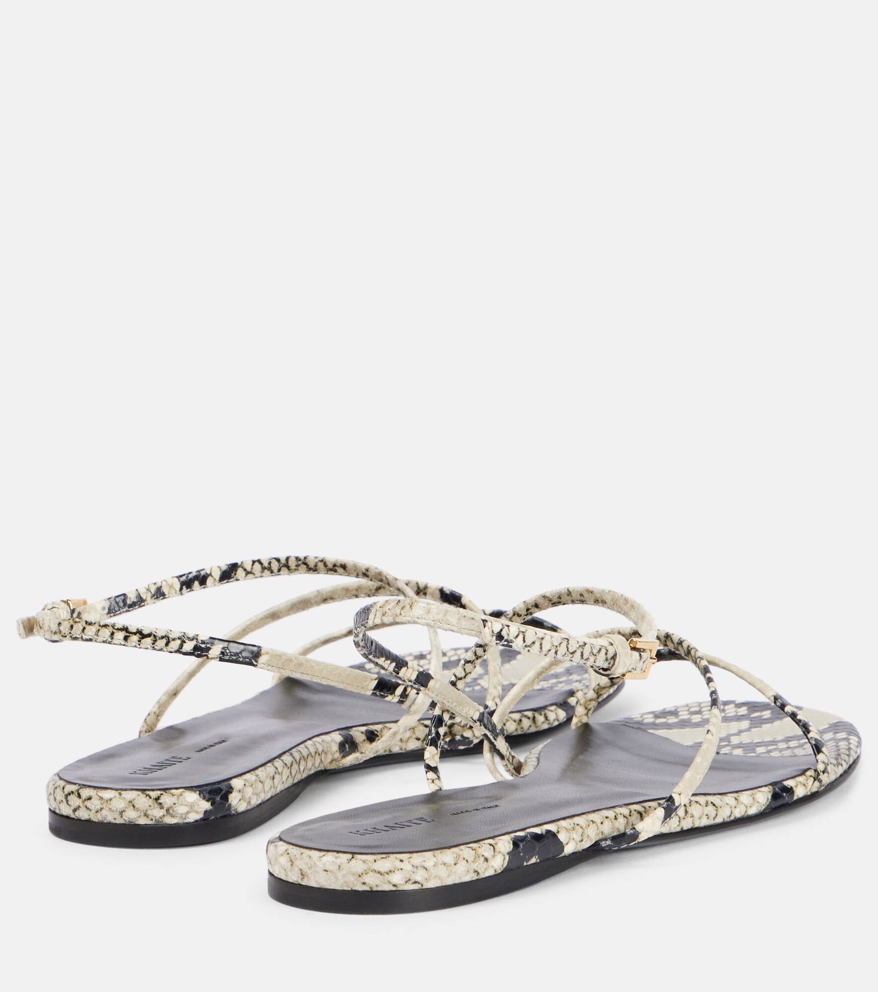 Loop snake-effect leather sandals - 2