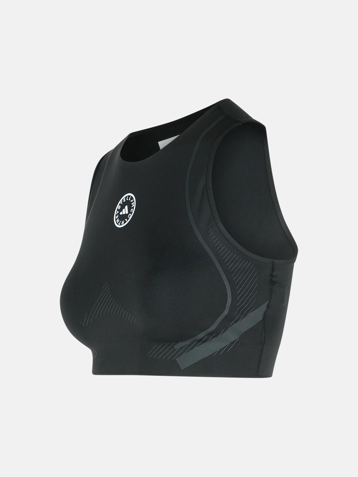 BLACK POLYESTER BLEND CROP TOP - 2