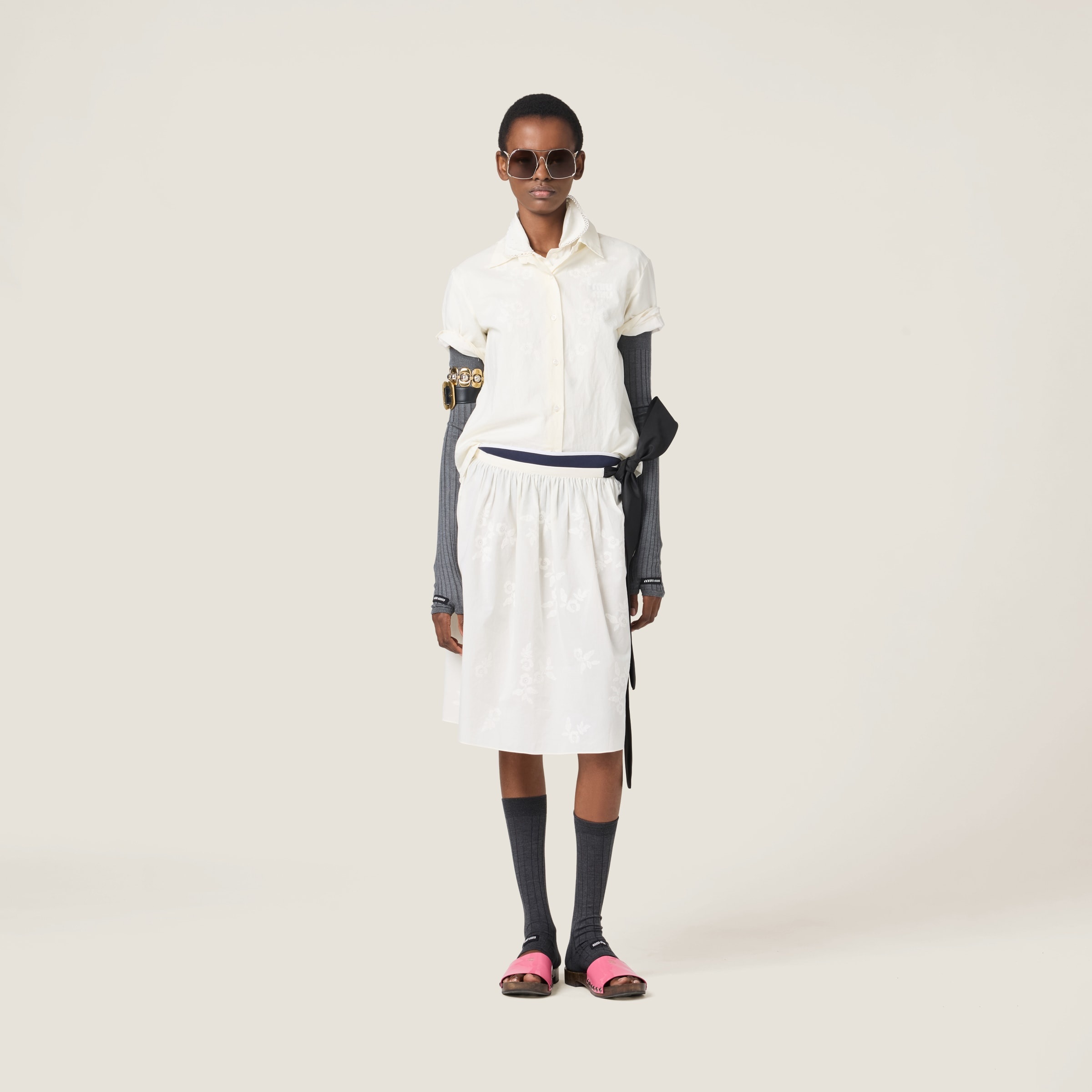 Embroidered batiste skirt - 2