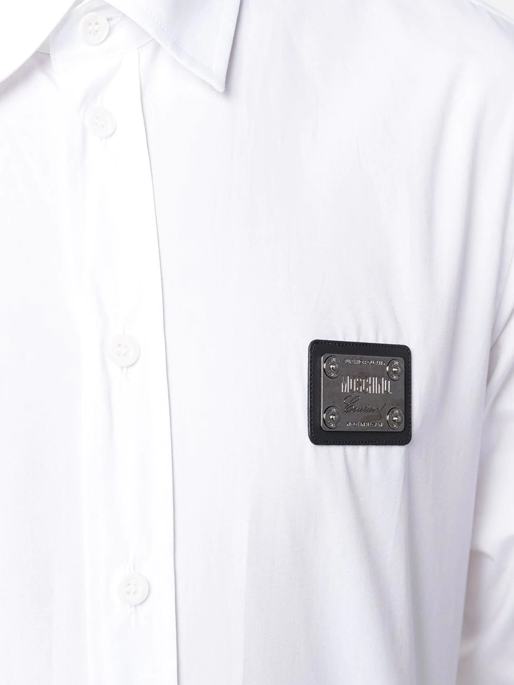 cotton shirt with silver logo plaque - 5