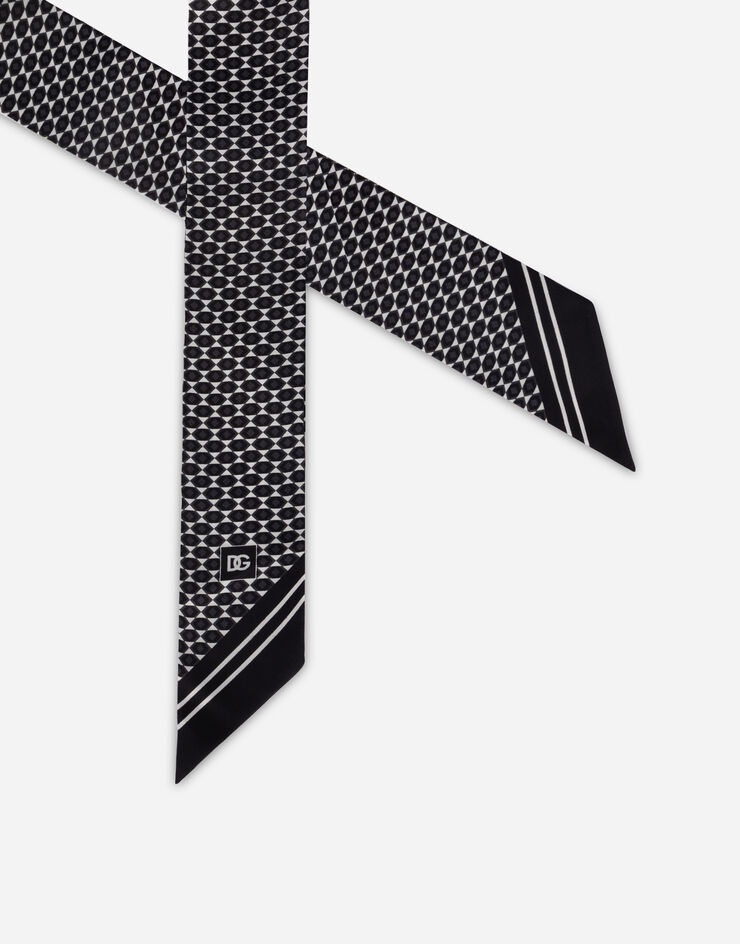 Cotton scarf with polka-dot print - 2