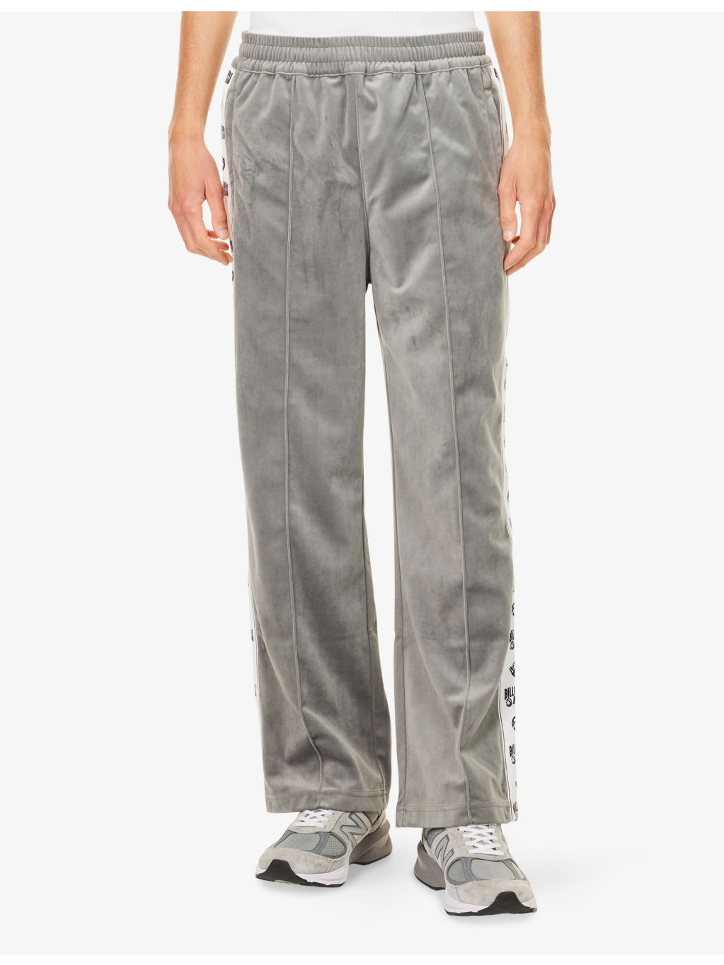 Velour Branded-Panel Woven Jogging Bottoms - 3