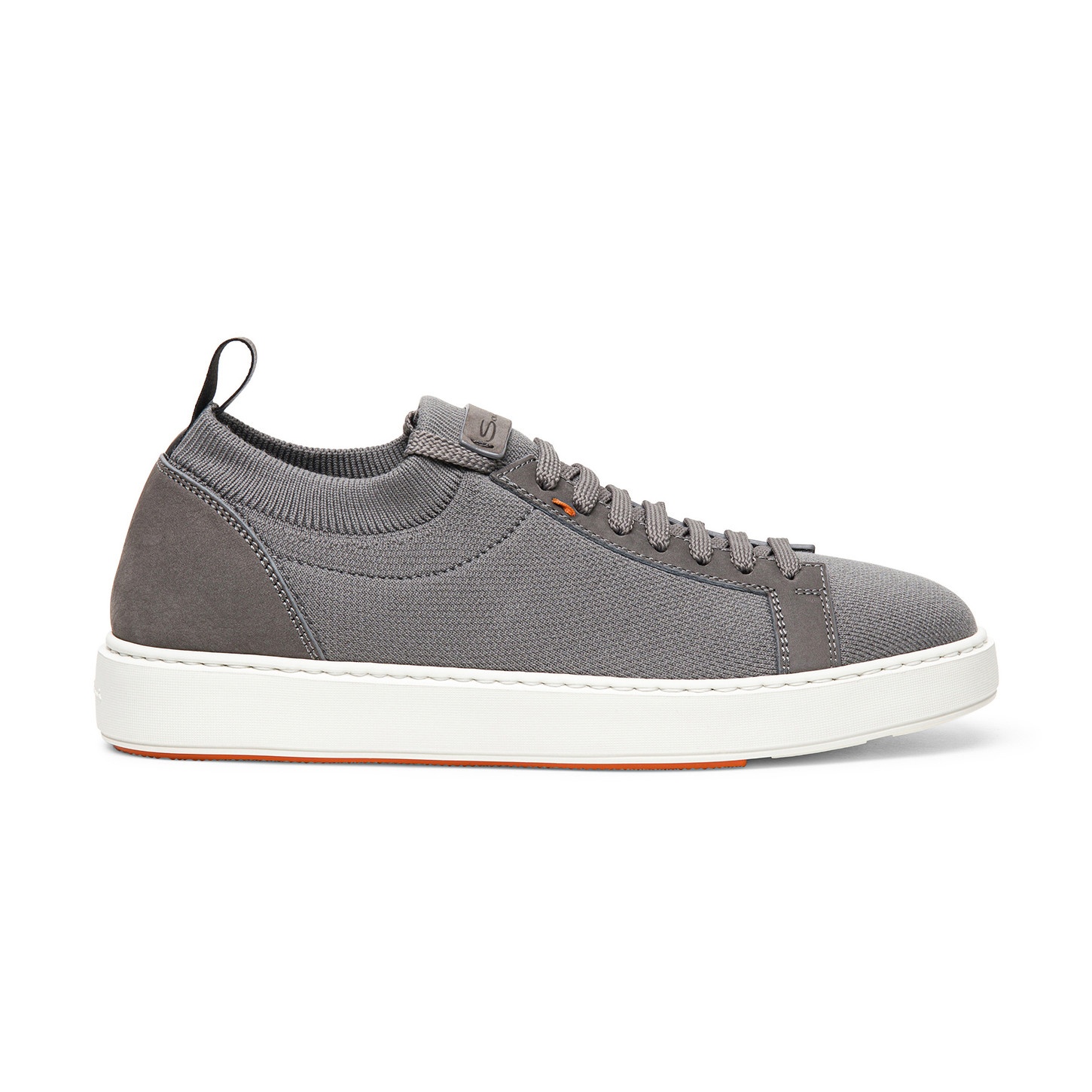 Men's grey nubuck and stretch knit sneaker - 1