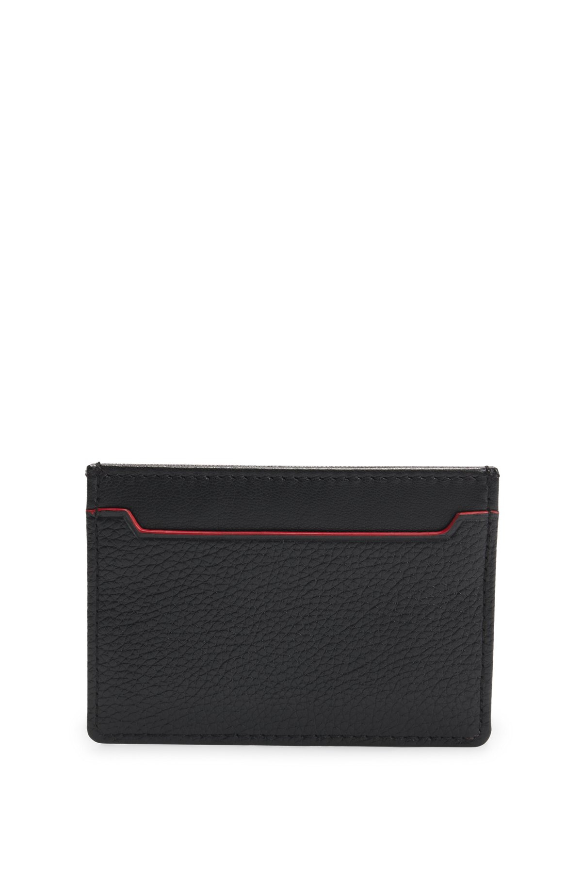 GRAINED-LEATHER CARD HOLDER WITH EMBOSSED LOGO - 2