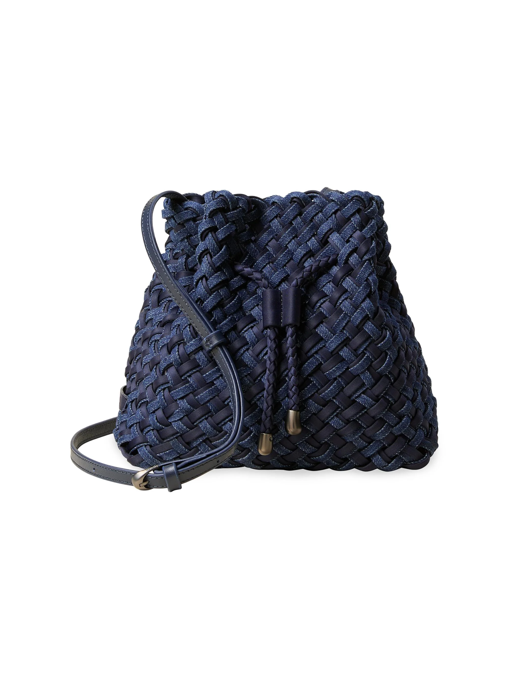 Women's Gramercy Double Weave Bucket Bag - Indigo - 1
