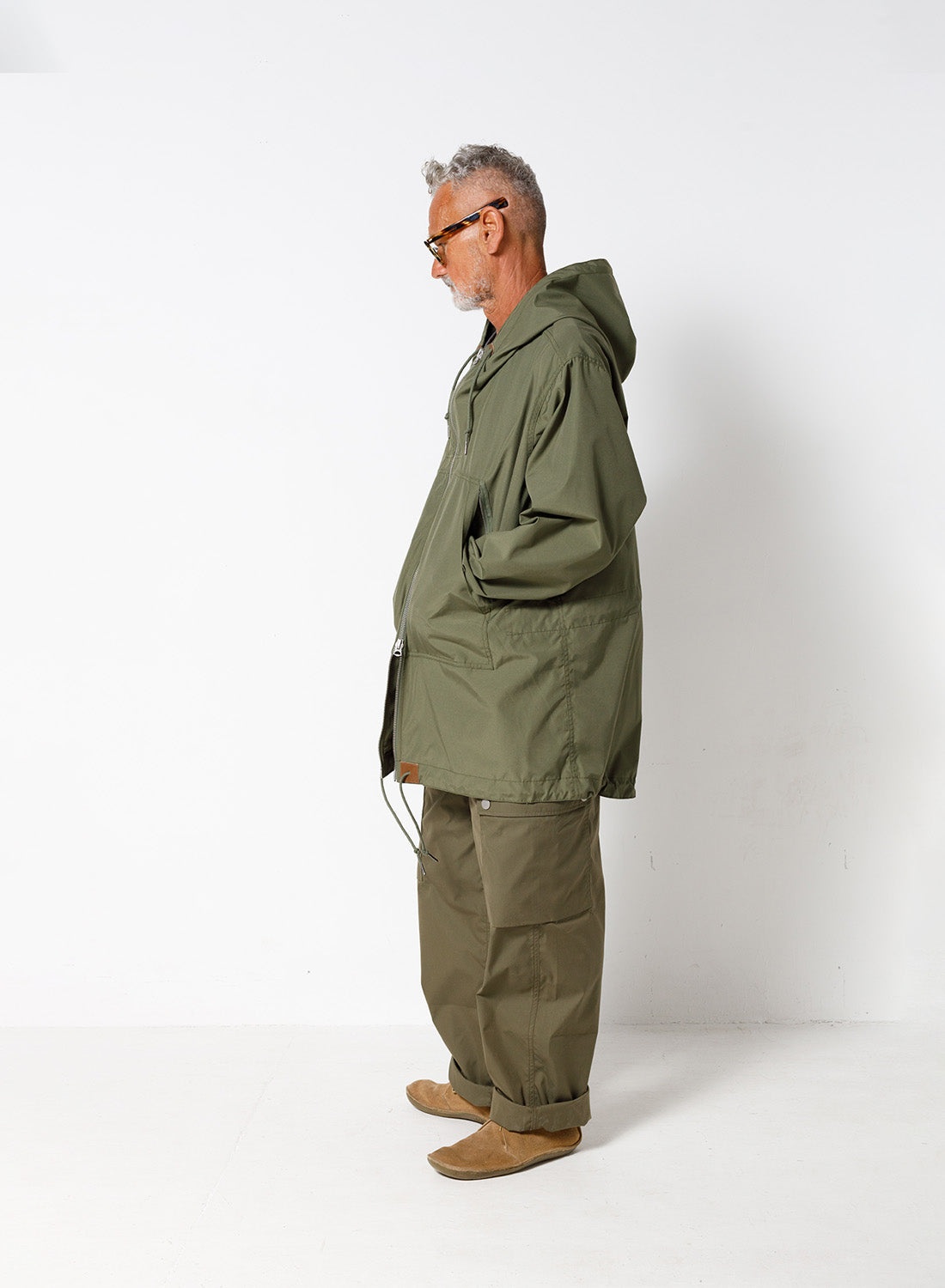 Zip Smock in Army - 3