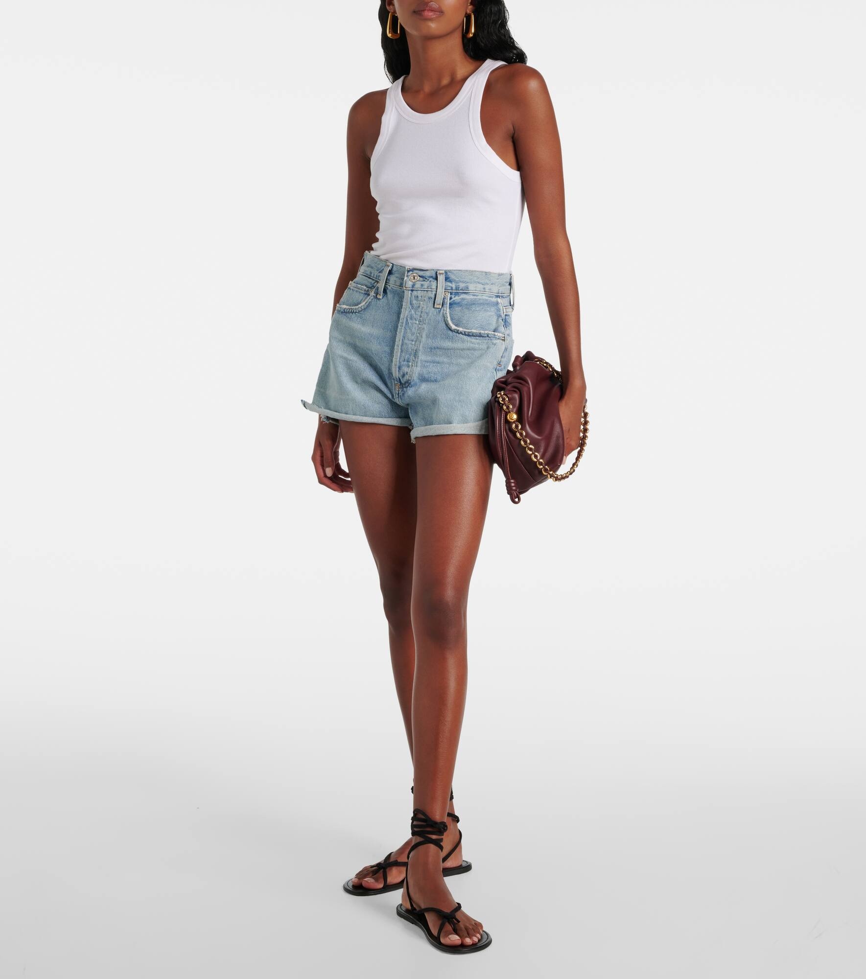 Marlow mid-rise denim shorts - 6