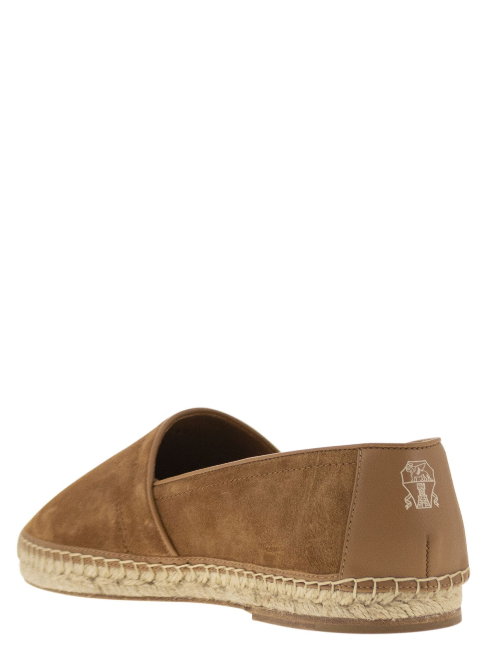Brunello Cucinelli Men Washed Suede Espadrilles With Beading - 3