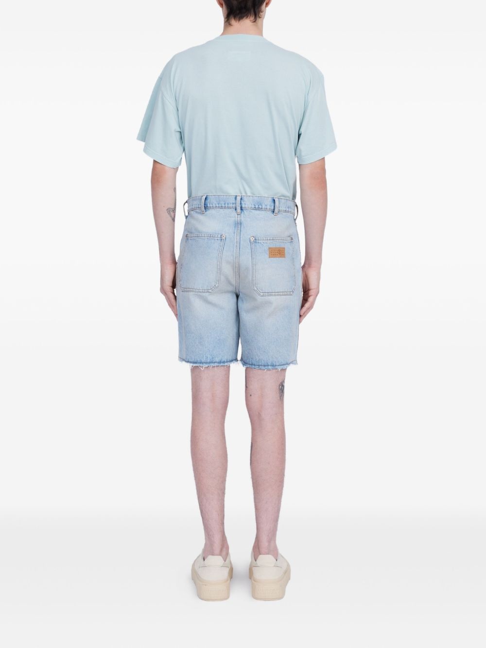 Numbers-motif denim shorts - 4