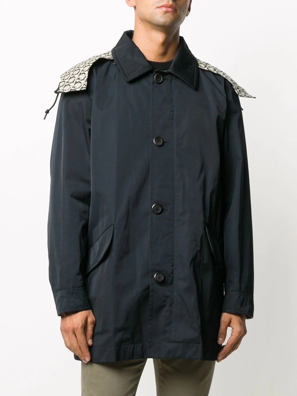 hooded button-up jacket - 4