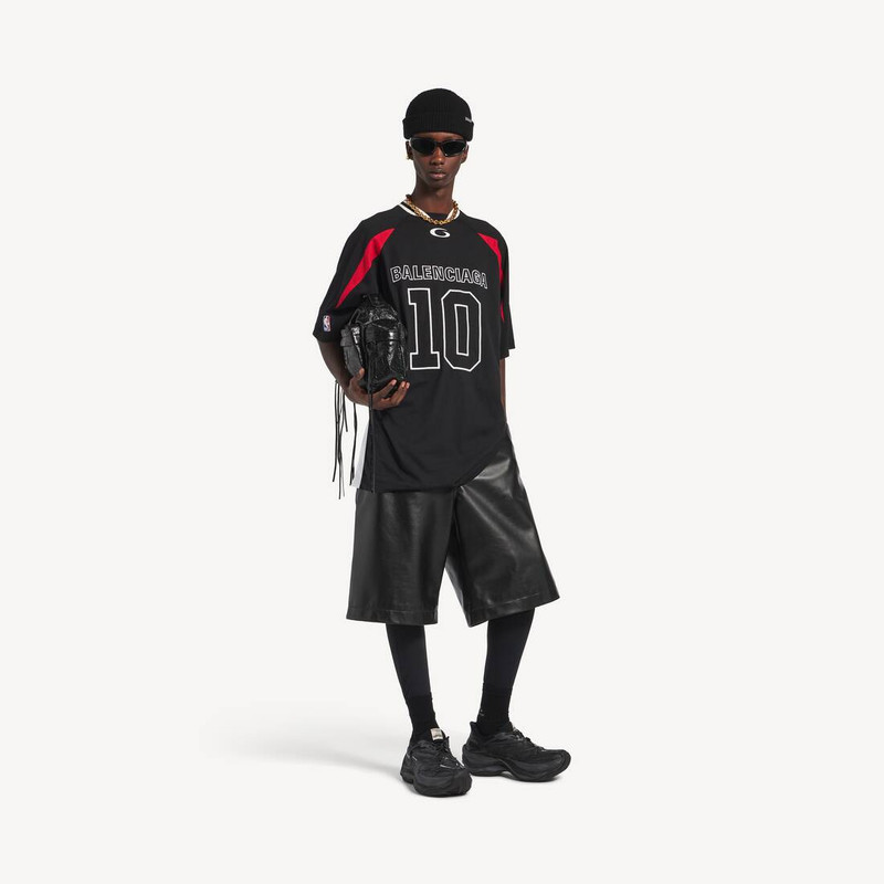 BALENCIAGA Men's Balenciaga | Nba Collaboration Oversized T-shirt in Black/multicolor outlook