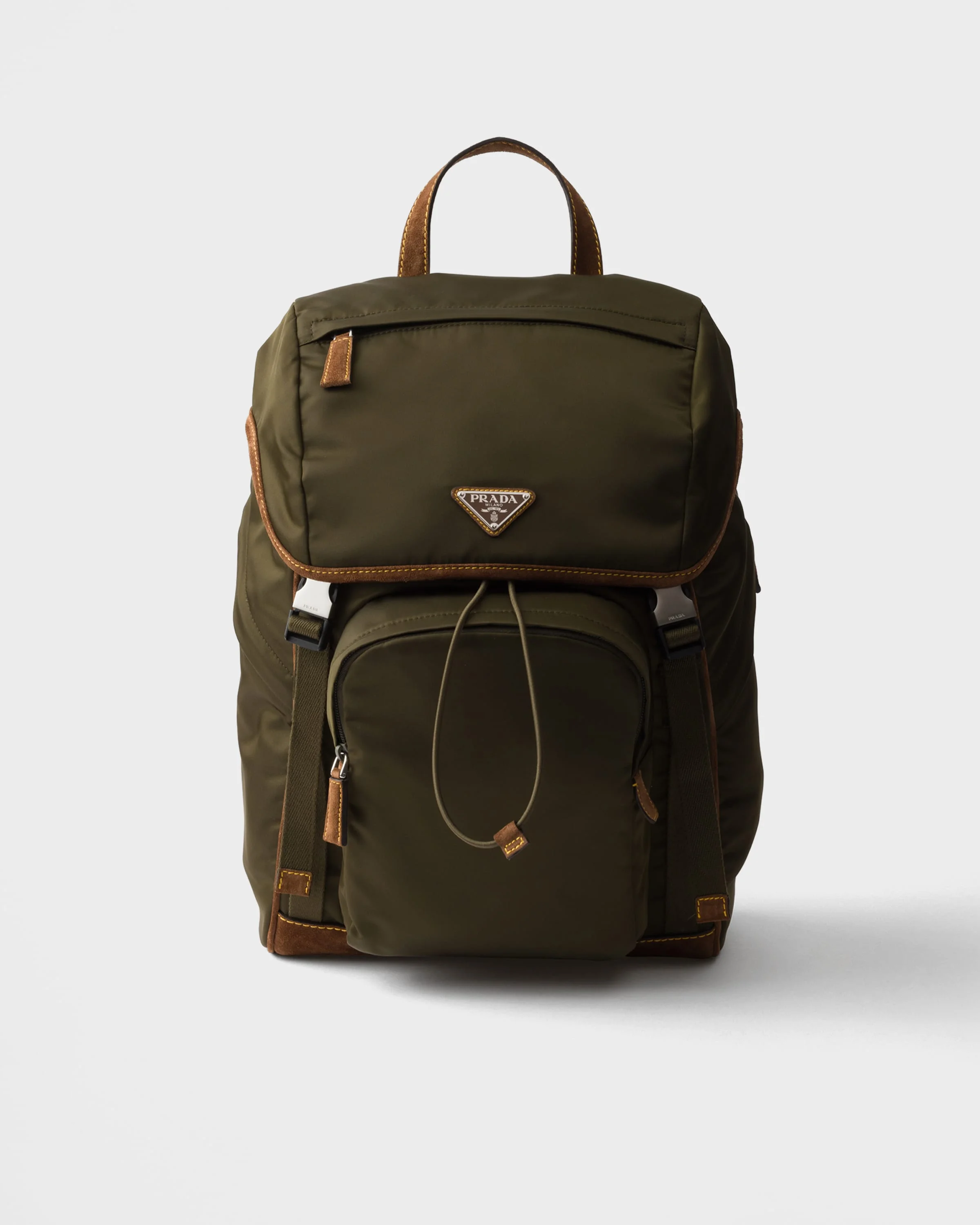 Re-Nylon and suede backpack - 1