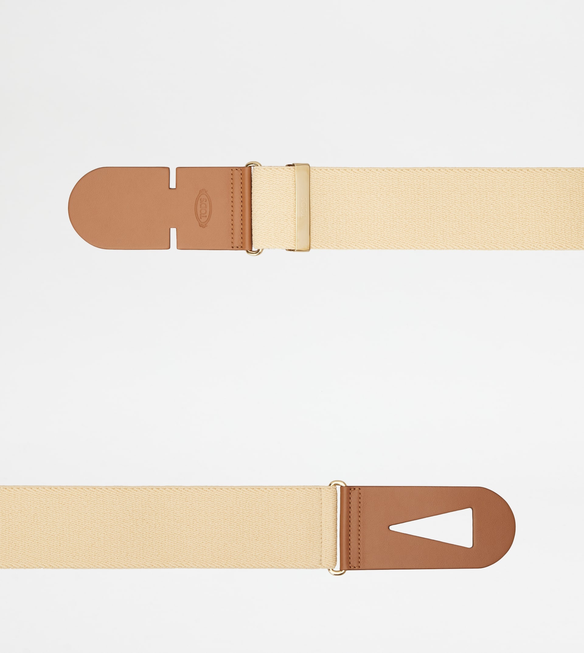 BELT IN CANVAS AND LEATHER - BROWN, BEIGE - 2